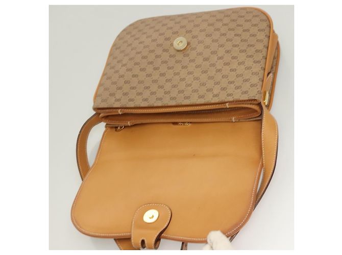 Gucci Borsa a spalla Micro GG Supreme PVC Beige Oro Auth ki5787 D'oro - vista 15