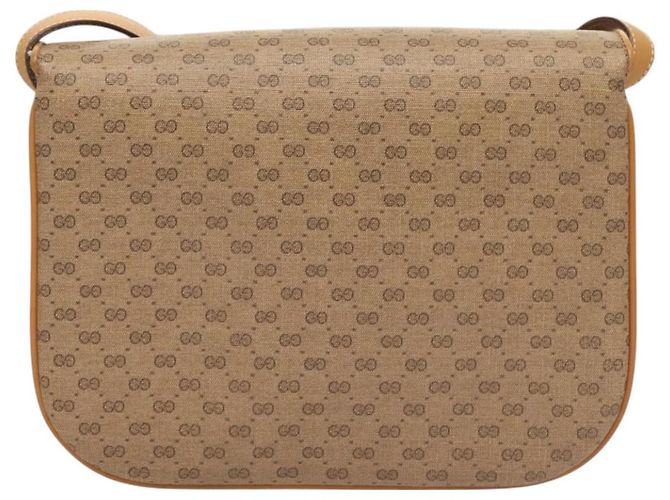 Gucci Borsa a spalla Micro GG Supreme PVC Beige Oro Auth ki5787 D'oro - vista 3