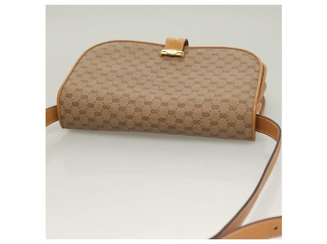 Gucci Borsa a spalla Micro GG Supreme PVC Beige Oro Auth ki5787 D'oro - vista 6