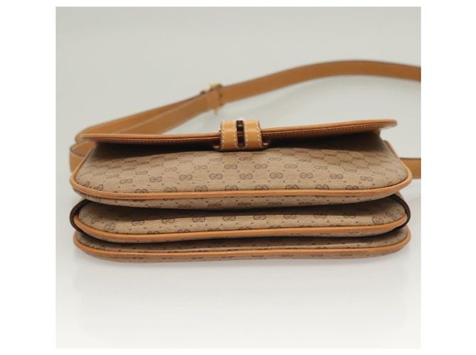 Gucci Borsa a spalla Micro GG Supreme PVC Beige Oro Auth ki5787 D'oro - vista 9