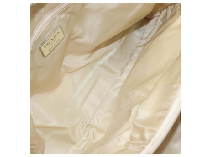 PRADA Borsa a mano in nylon beige Auth bs27127 - vista 10