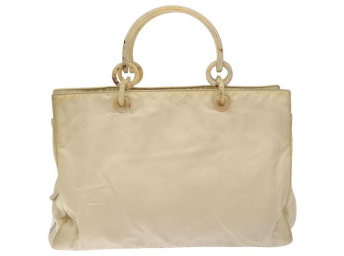 PRADA Borsa a mano in nylon beige Auth bs27127 - vista 13