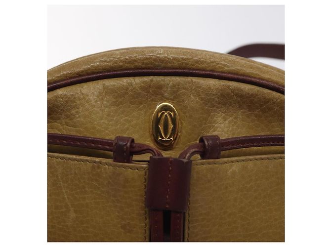 CARTIER Borsa a Spalla Must Line Pelle Marrone Oro Auth BA3580 D'oro - vista 14