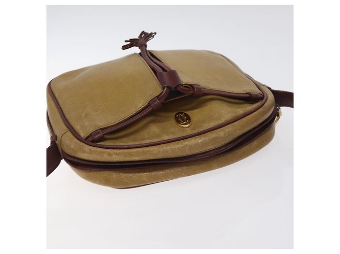 CARTIER Borsa a Spalla Must Line Pelle Marrone Oro Auth BA3580 D'oro - vista 6