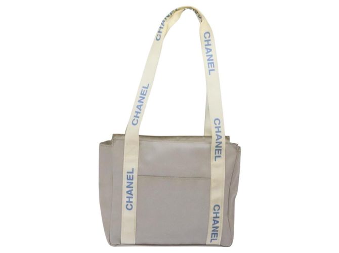 CHANEL Tote Bag PVC Canvas Greige Silber CC Auth bs26664 - Ansicht 13