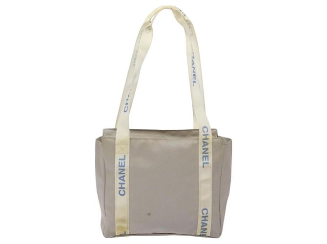CHANEL Tote Bag PVC Canvas Greige Silber CC Auth bs26664 - Ansicht 2
