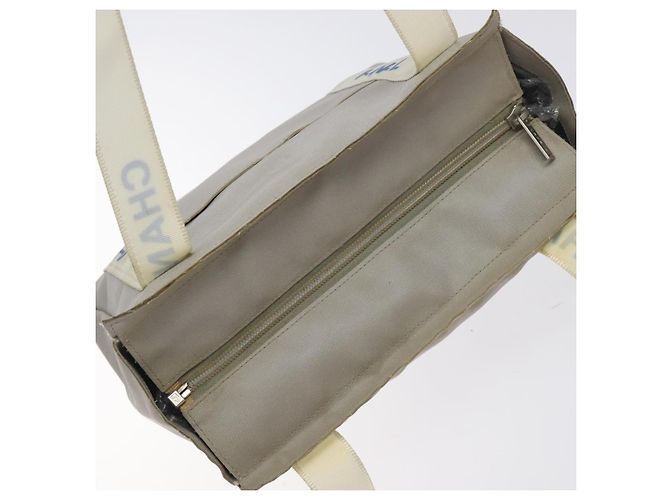 CHANEL Tote Bag PVC Canvas Greige Silber CC Auth bs26664 - Ansicht 6
