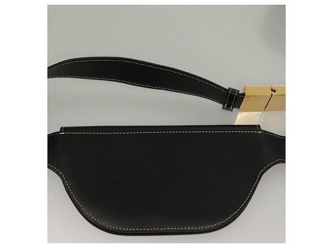 Borsa a vita in pelle nera e oro Burberry Auth bs27391 Nero D'oro - vista 21