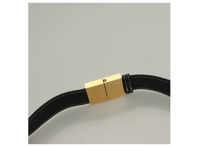 Borsa a vita in pelle nera e oro Burberry Auth bs27391 Nero D'oro - vista 8
