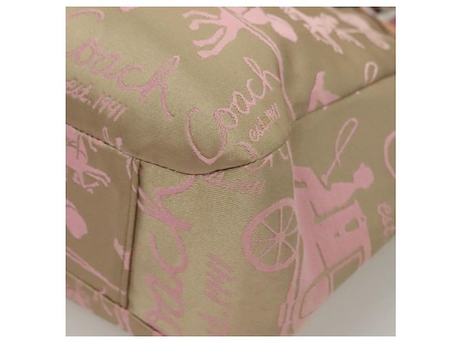 Coach Tote Bag Nylon Pink Silver Auth bs27221 - view 13