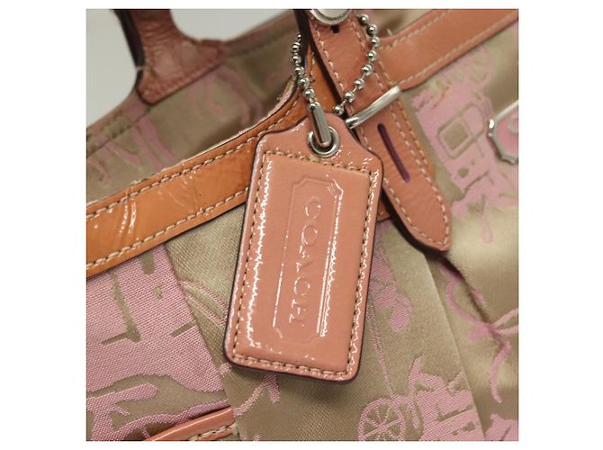 Coach Tote Bag Nylon Pink Silver Auth bs27221 - view 14