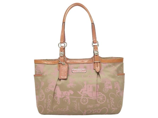 Coach Tote Bag Nylon Pink Silver Auth bs27221 - view 2