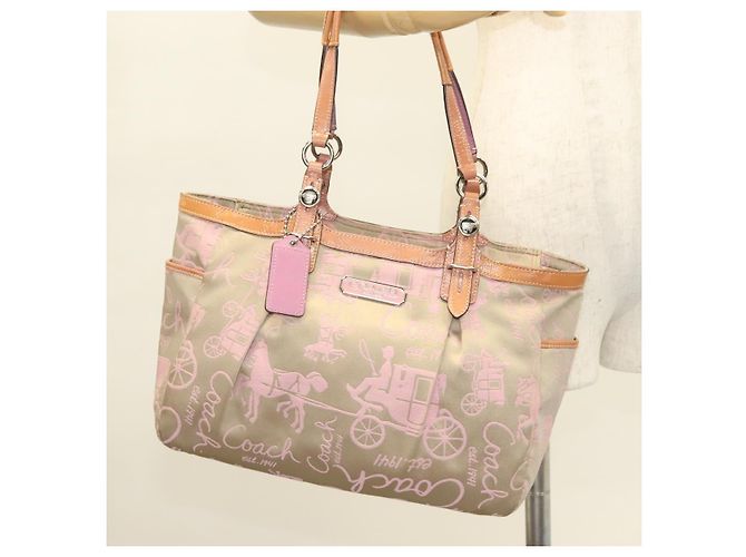 Coach Tote Bag Nylon Pink Silver Auth bs27221 - view 22