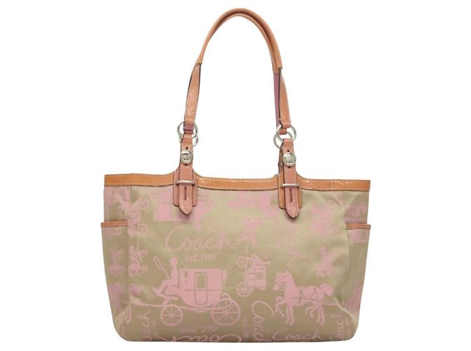 Coach Tote Bag Nylon Pink Silver Auth bs27221 - view 3