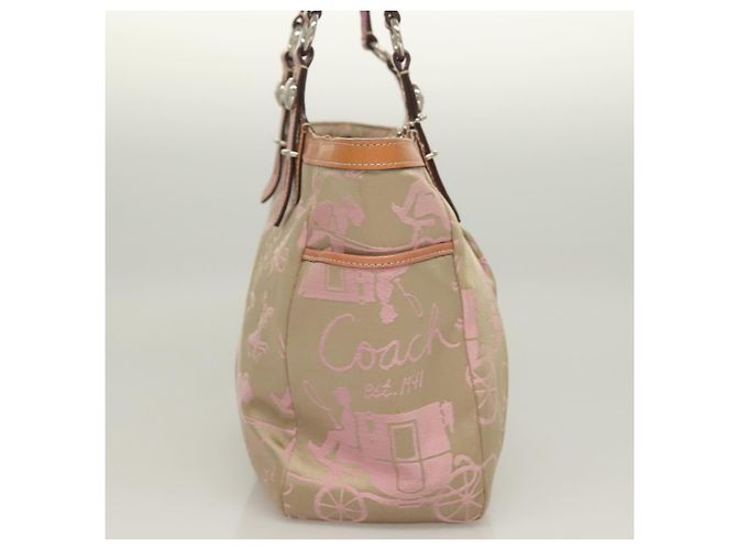 Coach Tote Bag Nylon Pink Silver Auth bs27221 - view 5