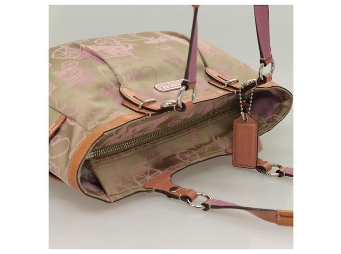 Coach Tote Bag Nylon Pink Silver Auth bs27221 - view 6