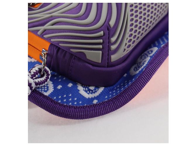 Borsa a vita GUCCI Nylon Argento Viola 752102 Auth 127885M Porpora - vista 10