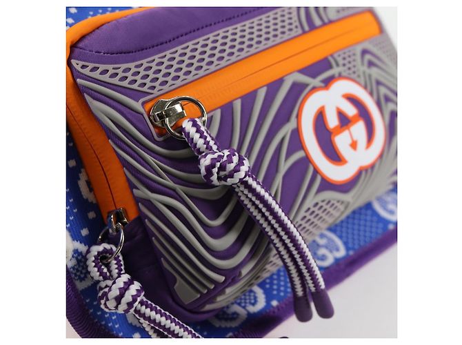 Borsa a vita GUCCI Nylon Argento Viola 752102 Auth 127885M Porpora - vista 14