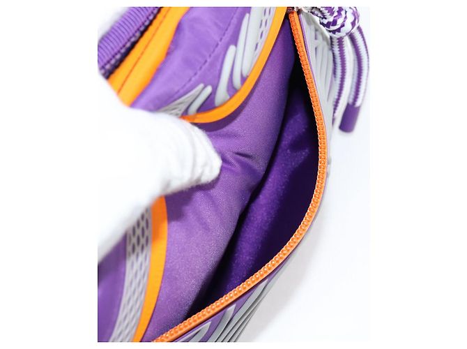 Borsa a vita GUCCI Nylon Argento Viola 752102 Auth 127885M Porpora - vista 15