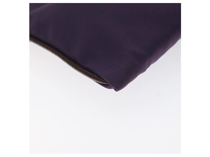 Pochette Prada in nylon viola oro Auth ti3227 D'oro Porpora - vista 14