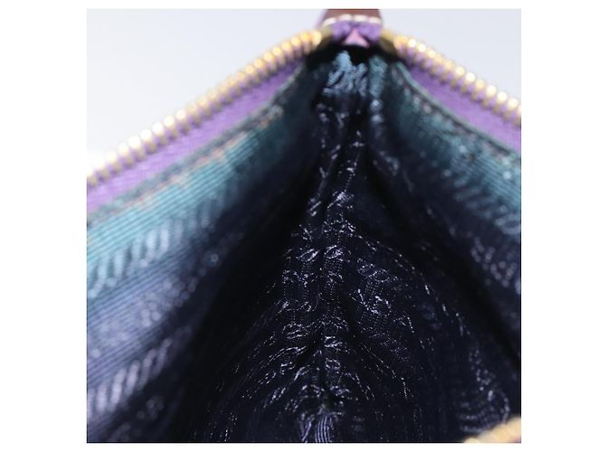 Pochette Prada in nylon viola oro Auth ti3227 D'oro Porpora - vista 17