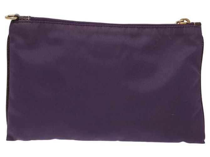 Pochette Prada in nylon viola oro Auth ti3227 D'oro Porpora - vista 2