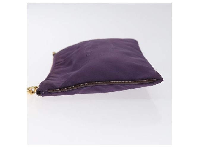 Pochette Prada in nylon viola oro Auth ti3227 D'oro Porpora - vista 4