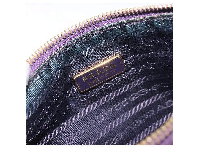 Pochette Prada in nylon viola oro Auth ti3227 D'oro Porpora - vista 9