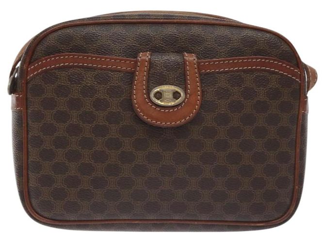Céline Bolso de hombro de lona Macadam CELINE en cuero PVC marrón dorado Auth 130409 Castaño - vista 13