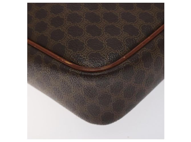 Céline Bolso de hombro de lona Macadam CELINE en cuero PVC marrón dorado Auth 130409 Castaño - vista 14