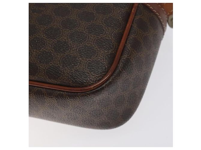 Céline Bolso de hombro de lona Macadam CELINE en cuero PVC marrón dorado Auth 130409 Castaño - vista 16