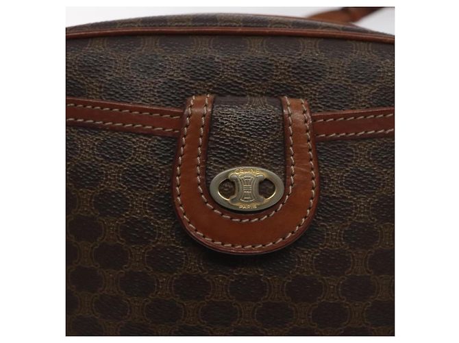 Céline Bolso de hombro de lona Macadam CELINE en cuero PVC marrón dorado Auth 130409 Castaño - vista 18