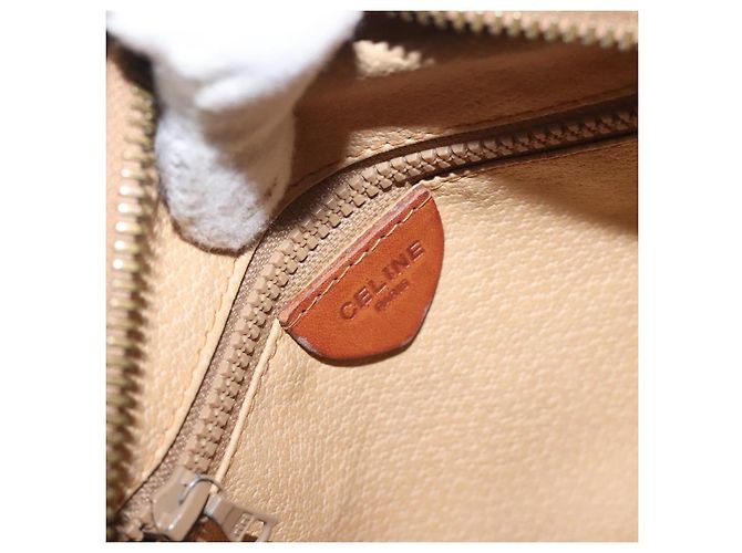 Céline Bolso de hombro de lona Macadam CELINE en cuero PVC marrón dorado Auth 130409 Castaño - vista 19
