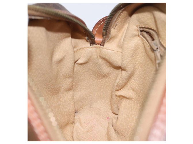 Céline Bolso de hombro de lona Macadam CELINE en cuero PVC marrón dorado Auth 130409 Castaño - vista 21