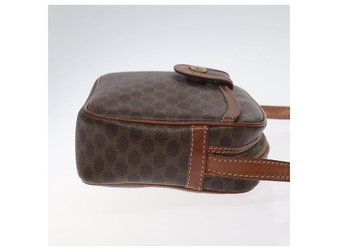 Céline Bolso de hombro de lona Macadam CELINE en cuero PVC marrón dorado Auth 130409 Castaño - vista 3