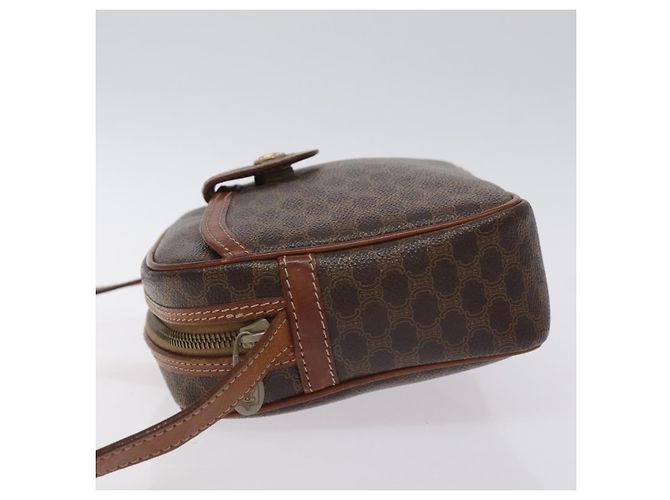 Céline Bolso de hombro de lona Macadam CELINE en cuero PVC marrón dorado Auth 130409 Castaño - vista 4