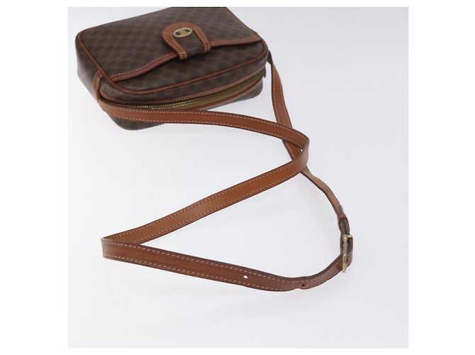 Céline Bolso de hombro de lona Macadam CELINE en cuero PVC marrón dorado Auth 130409 Castaño - vista 7