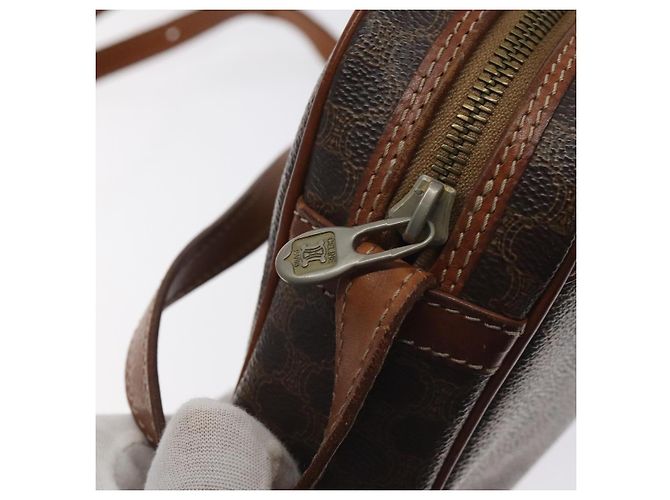 Céline Bolso de hombro de lona Macadam CELINE en cuero PVC marrón dorado Auth 130409 Castaño - vista 9