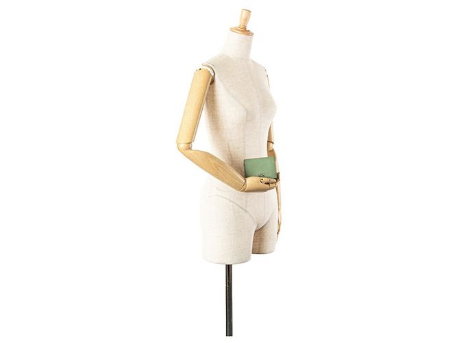 Cartera Trifold Anagram Loewe en cuero de ternera verde - vista 11