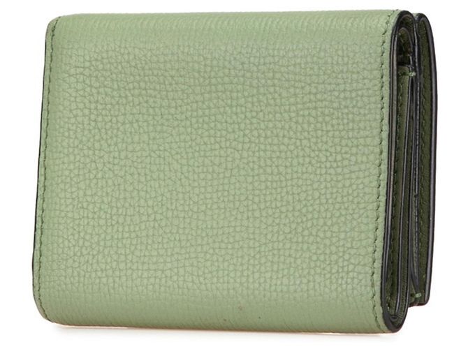 Cartera Trifold Anagram Loewe en cuero de ternera verde - vista 2