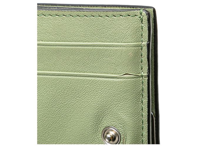 Cartera Trifold Anagram Loewe en cuero de ternera verde - vista 5