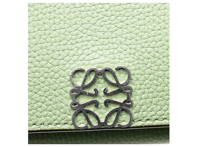 Cartera Trifold Anagram Loewe en cuero de ternera verde - vista 6