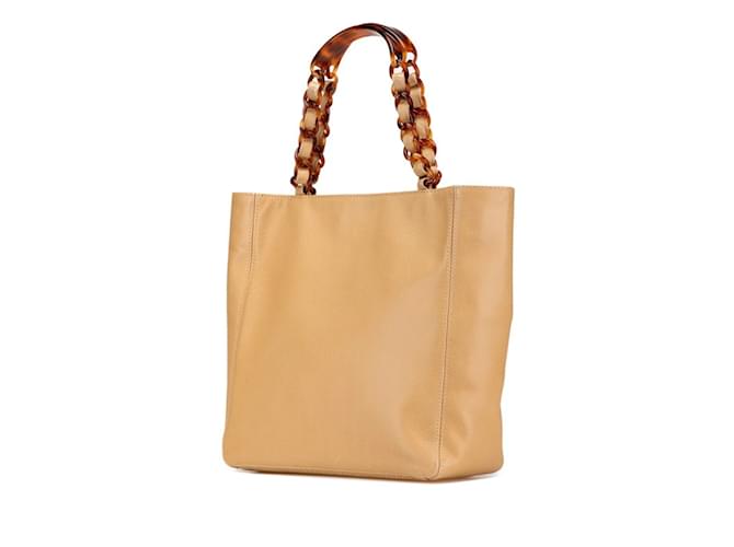 Borsa Tote Chanel Coco Mark Chain Beige - vista 2