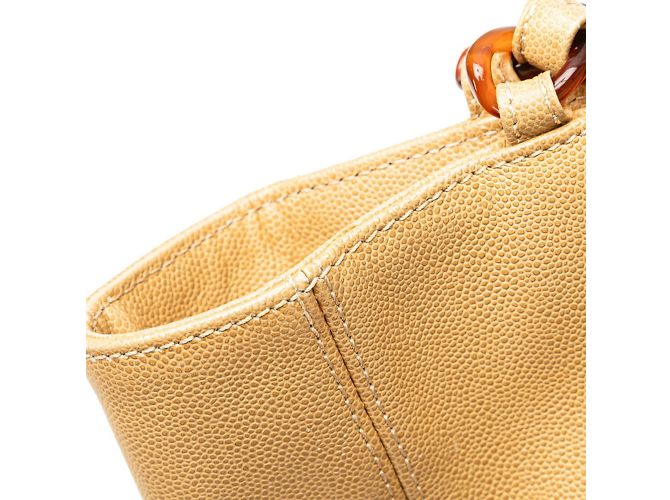 Borsa Tote Chanel Coco Mark Chain Beige - vista 5