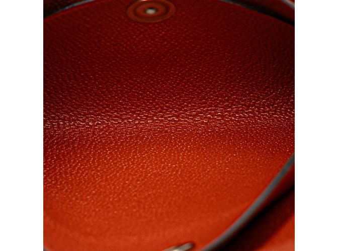Hermès Monedero Duo Calvi Hermes en cuero de cabra marrón Castaño - vista 6