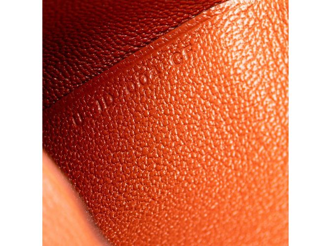 Hermès Monedero Duo Calvi Hermes en cuero de cabra marrón Castaño - vista 9