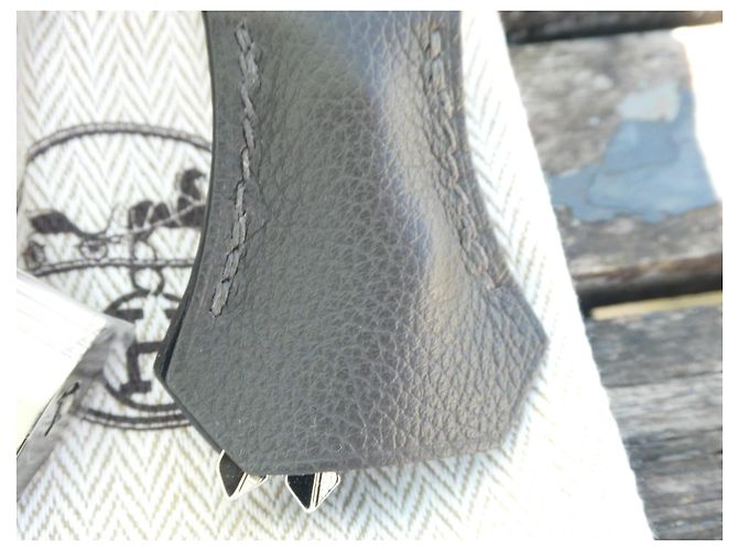 campanella, linguetta e lucchetto hermès nuovo dustbag pelle togo Marrone - vista 2