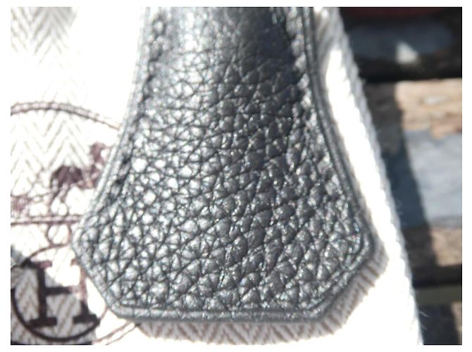 Hermès campanella, cerniera e lucchetto argentato in pelle togo nera nuovo dustbag Nero Silver hardware - vista 2