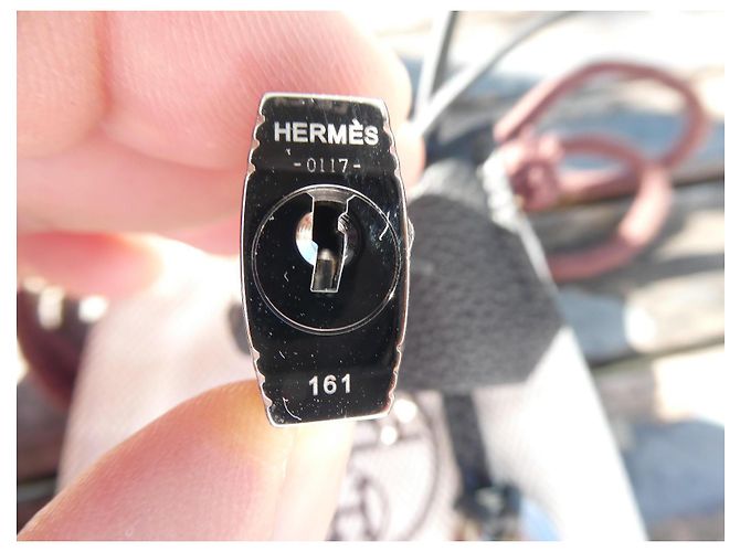 Hermès campanella, cerniera e lucchetto argentato in pelle togo nera nuovo dustbag Nero Silver hardware - vista 4