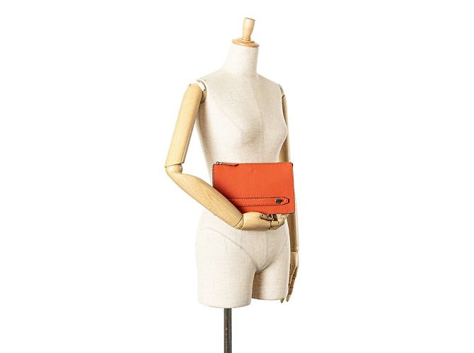 Borsa Clutch Fendi Selleria Arancione - vista 10